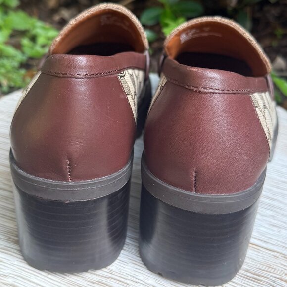 COACH COLLEEN LOAFER 8.5 SIGNATURE MONOGRAM JACQUARD Women's Retro Preppy New - Picture 6 of 12